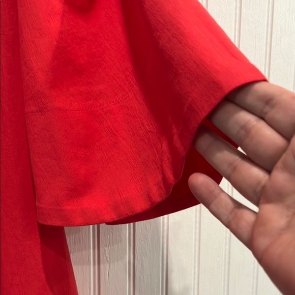 Pomander Place Red Flutter Sleeve Midi Dress - Picture 3 of 7